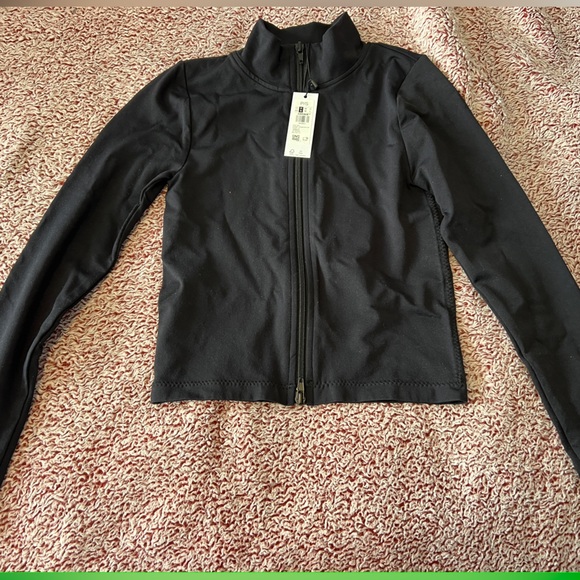 Garage Tops - NWT Garage Charcoal Fitted Zip-Up Jacket – Athletic Stretch – SP